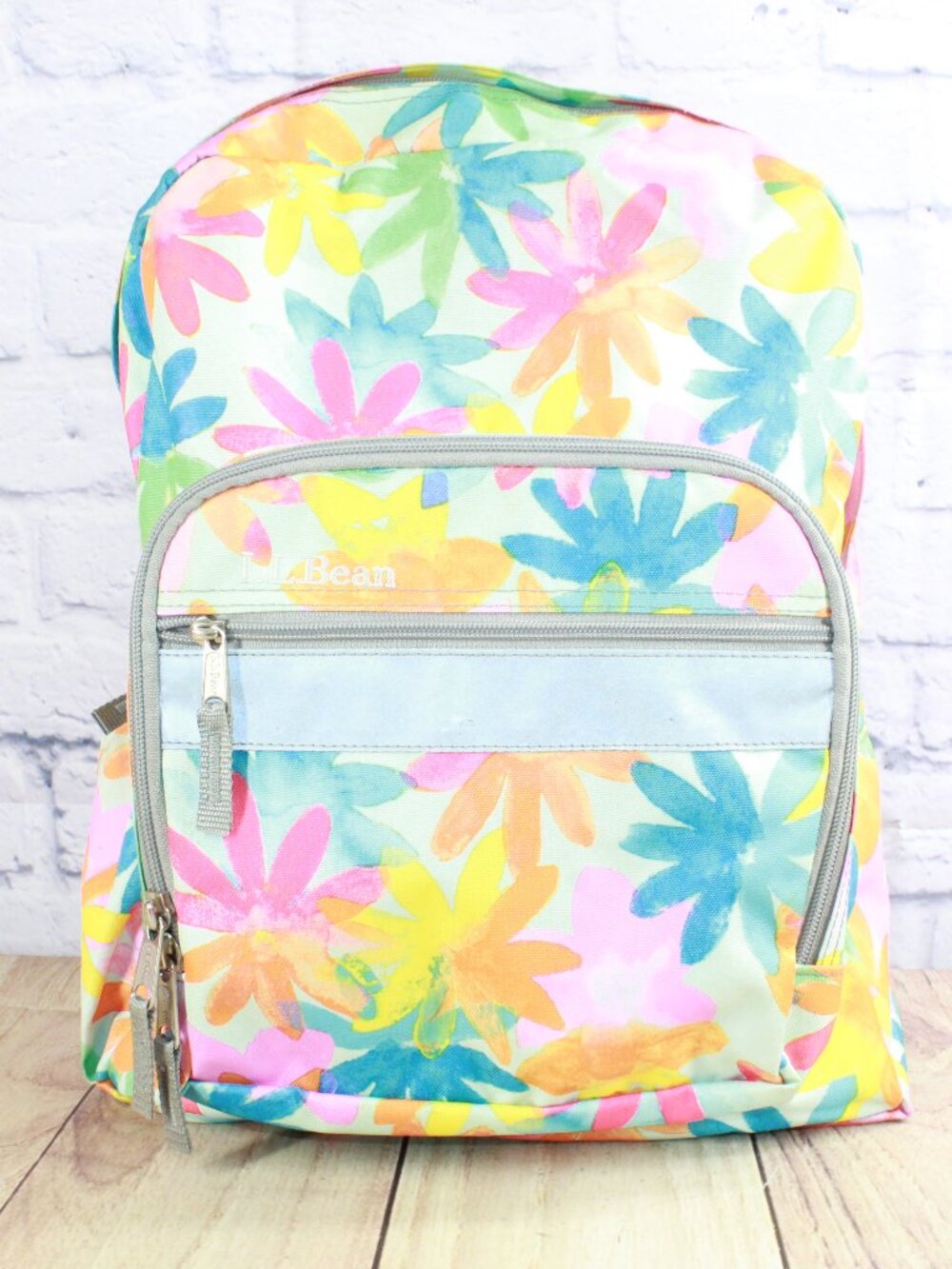 READ - LL Bean Original 24L Book Pack School Travel Multicolor Flowers